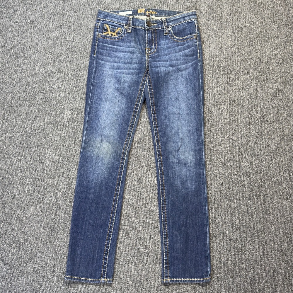 Kut from the Kloth Blue Stevie Straight Leg 5 Pocket Stretch Denim‎ Jeans Size 2